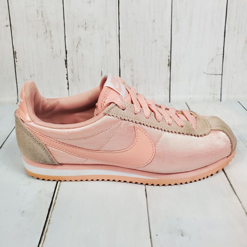 Nike Classic Cortez Womens Size 6 Nylon Coral Stardust Shoes 749864-606 - Picture 2 of 14